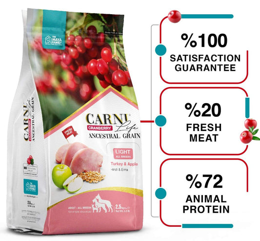 Carni Life Cranberry ANCESTRAL GRAIN TURKEY & APPLE ADULT LIGHT ALL BREEDS