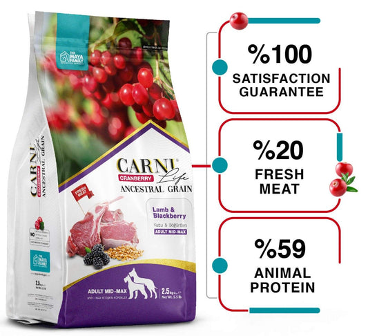Carni Life Cranberry ANCESTRAL GRAIN LAMB & BLACKBERRY ADULT MEDIUM & MAXI