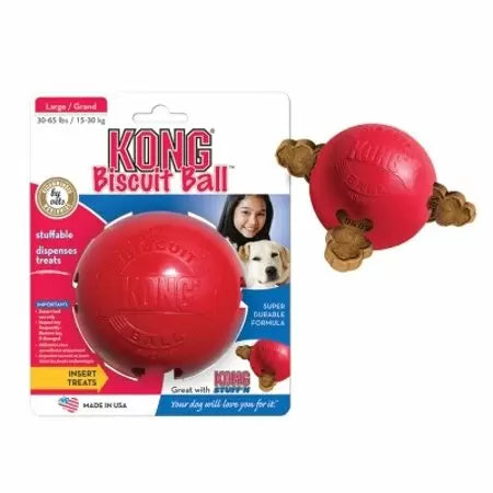 KONG Biscuit Ball Dog Toy, Large, Red