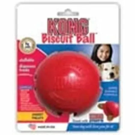 KONG Biscuit Ball Dog Toy, Small, Red