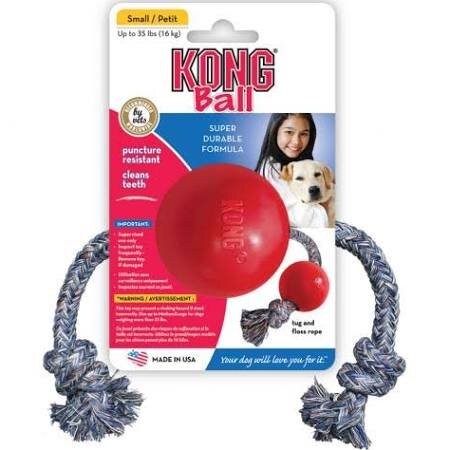 KONG Ball on Rope - Small Red