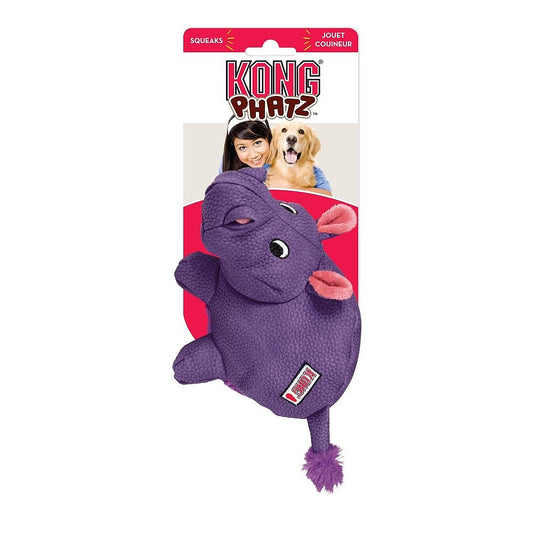 KONG Phatz Hippo Squeaker Dog Toy