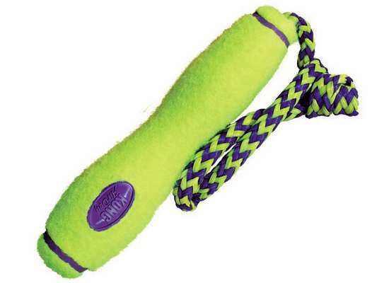 KONG Air Dog Fetch Stick with Rope Dog Toy, Large, Yellow
