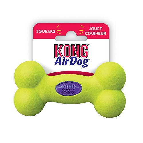 KONG Air Dog Squeaker Bone Dog Toy, Small, Yellow