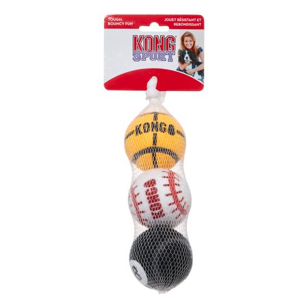 KONG Sports Bouncing Ball Dog Toy Medium 3 Pack Assorted