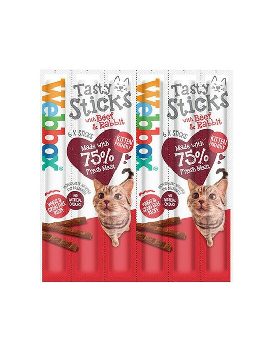 Webbox Beef & Rabbit Tasty Sticks for Cats 6pk