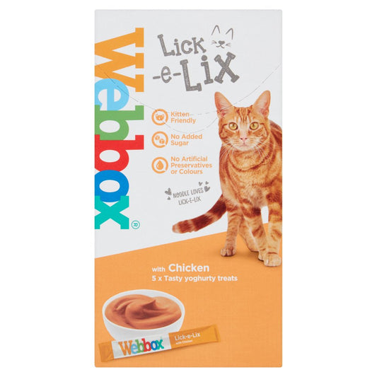Webbox Cats Delight Lick-e-Lix Chicken Cat Treats 5 x 15g