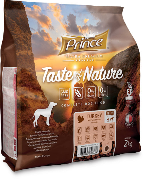 Prince Taste of Nature TURKEY with sweet potato formula (Puppy/small adult) 2kg