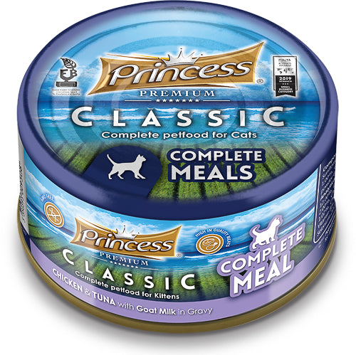 Princess Premium Classic Complete Meal Chicken And Tuna With Goat Milk In Gravy Kitten 170g