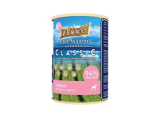 Prince Premium Classic Wet Dog Food Salmon With Chicken And Vegetables 400 Grams