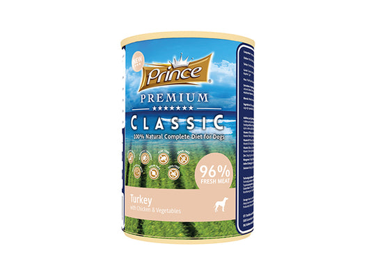 Prince Premium Classic Wet Dog Food Turkey With Chicken And Vegetables 400 Grams