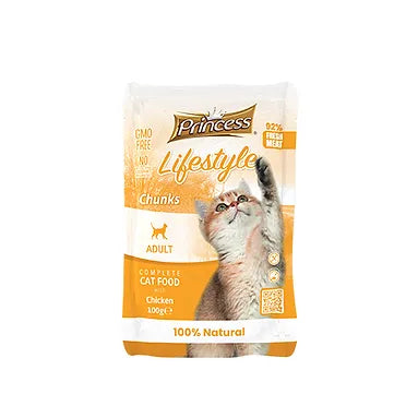 ** Offer 10+1 Free** Princess Lifestyle Chunks - Pouches 100g Adult Chicken