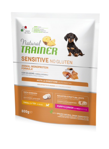 Natural Trainer DOG SENSITIVE Without Gluten PUPPY&JUNIOR MINI With Salmon 800g