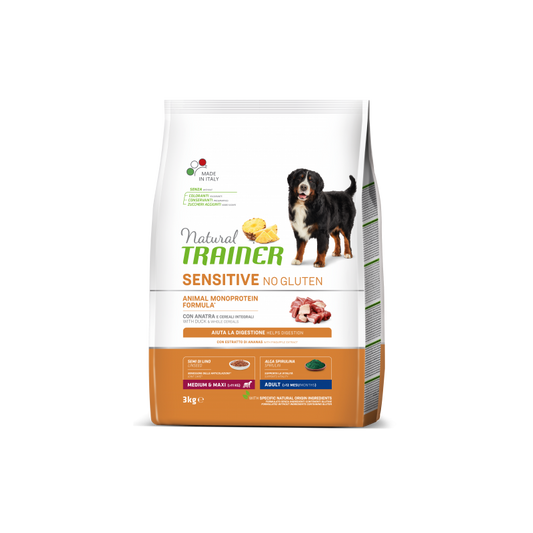 Natural Trainer ADULT DOG SENSITIVE Without Gluten Medium/Maxi With Duck 3kg