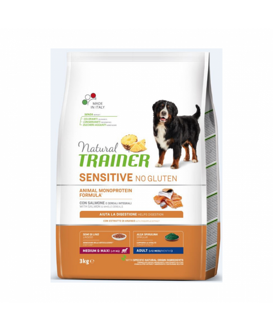 Natural Trainer ADULT DOG SENSITIVE Gluten Free Medium / Maxi With Salmon 3kg