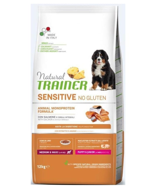 Natural Trainer SENSITIVE Without Gluten PUPPY/JUNIOR MM With Salmon 12kg