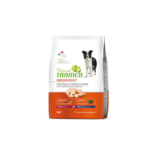 NATURAL TRAINER dog medium adult chicken and rice 3 KG