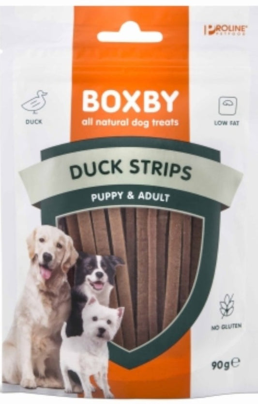 Boxby Treats for dogs Puppy & Adult Gluten Free Duck Strips 90 g