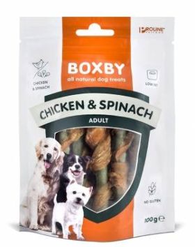 BOXBY DOG SNACK CHICKEN&SPINACH 100g