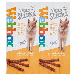 Webbox Tasty Sticks with Chicken & Liver 6 Semi-Moist Tasty Treats 30g