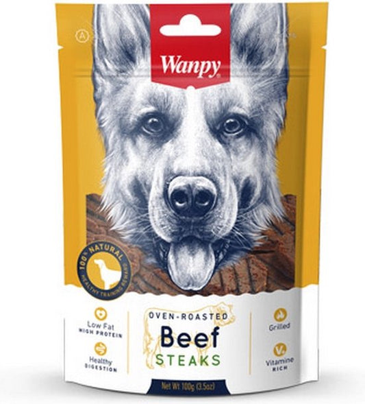 Wampy Grilled Beef steak dog snack 100 grams