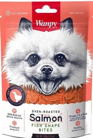 WANPY Dog Treats Salmon Fish Shape Bites