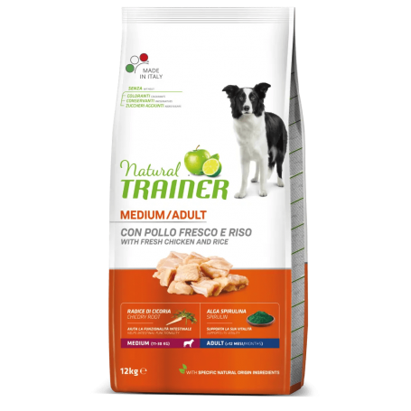 Natural Trainer Medium Adult Fresh Chicken and Rice 12 kg