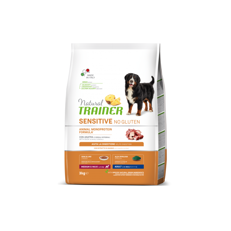 Natural Trainer ADULT DOG SENSITIVE Without Gluten Medium/Maxi With Duck 3kg