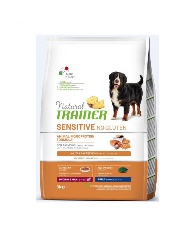 Natural Trainer ADULT DOG SENSITIVE Gluten Free Medium / Maxi With Salmon 3kg