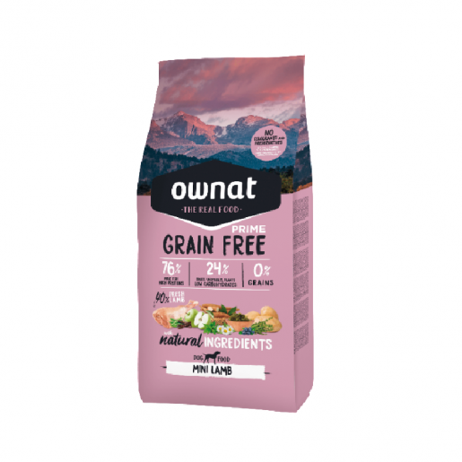 Ownat Grain Free Prime Dog Mini Adult Lamb 3Kg