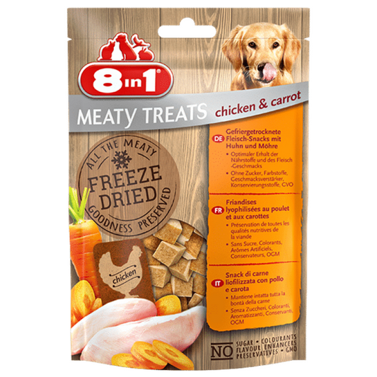 8 in1 Freeze Dried Meaty Treats Chicken & Carrot €3.50 inc vat